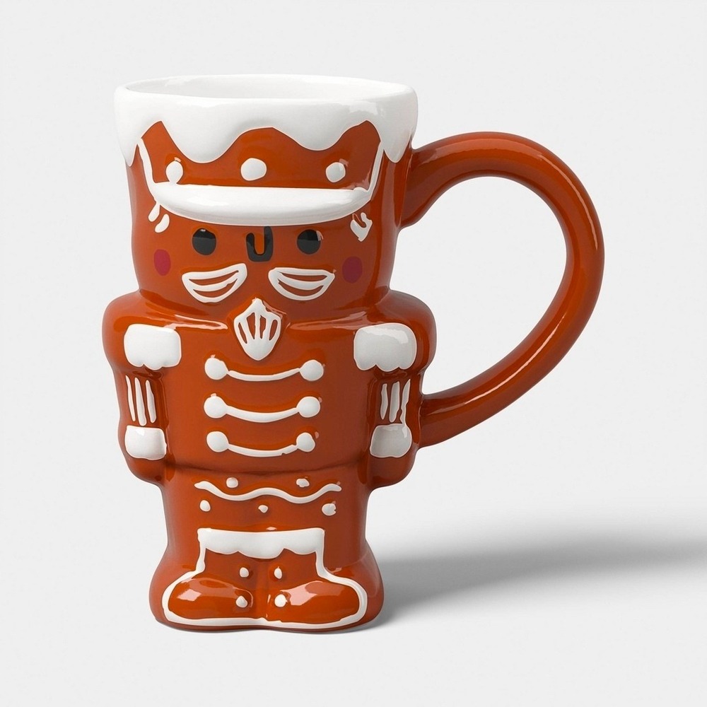 Gingerbread Nutcracker Coffee Mug Christmas Holiday Cup 5.5"H Stoneware